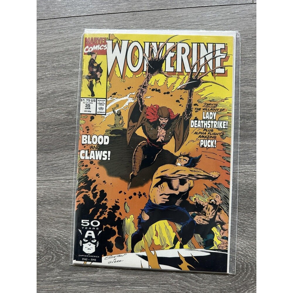 Marvel Wolverine #35 Single Issue Comic 1991 Copper Age Color Puck Lady